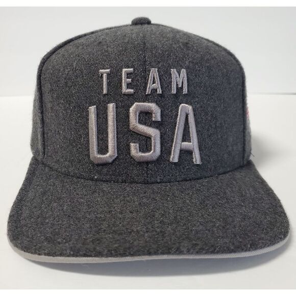 TEAM USA Youth Holiday Heather Grey Wool Ball Cap Flag/Olympic TEAM Apparel NEW! - Picture 1 of 12